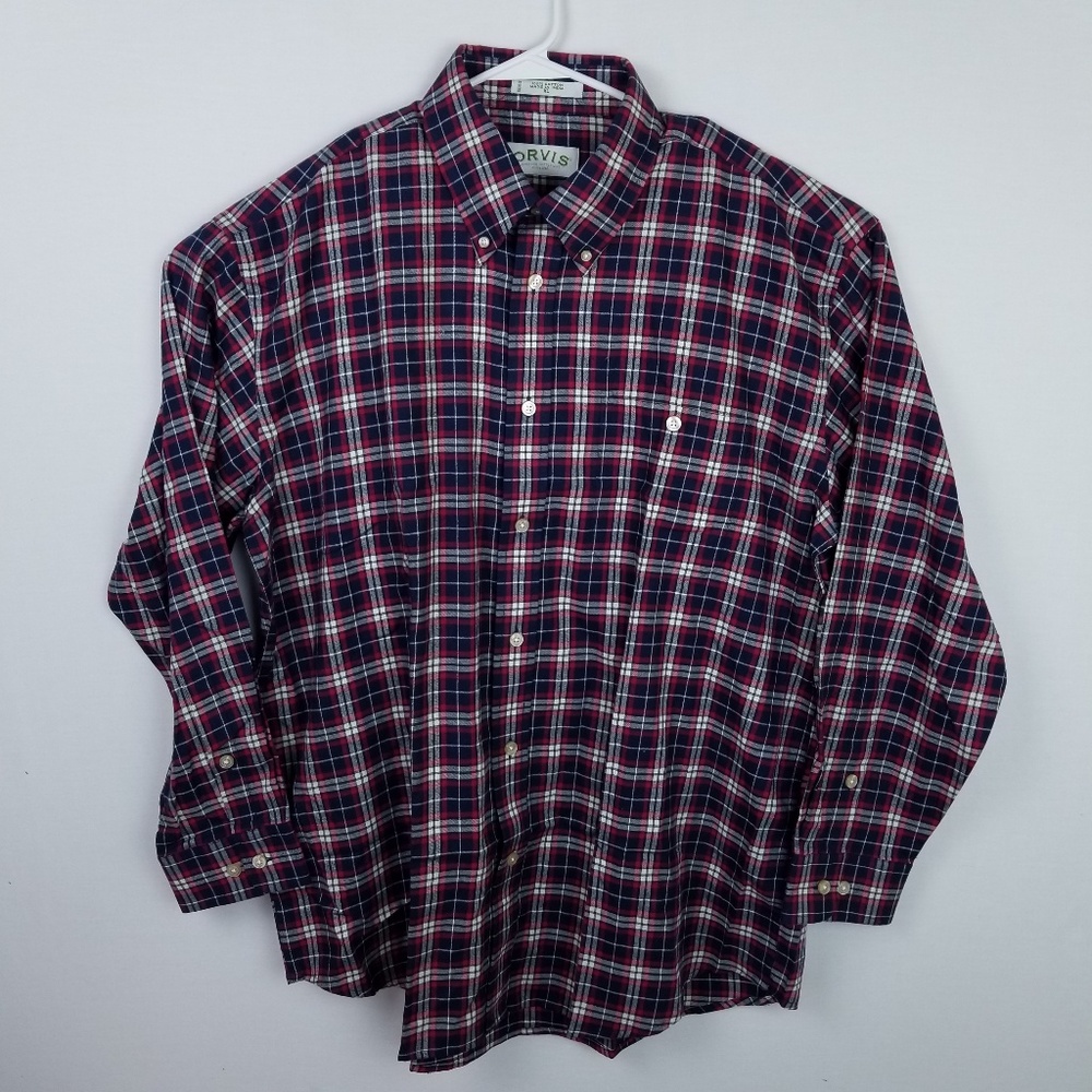NWOT Orvis Mens Plaid Button Down XL 100% Cotton